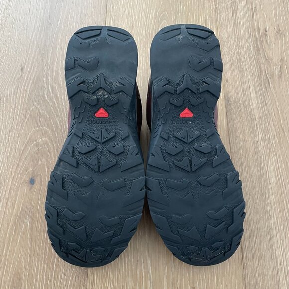 Salomon Shoes Women 8.5 Kaneo W 413812 Hiking Peppercorn Mahogany Burgundy - Picture 8 of 14